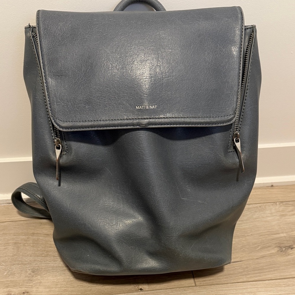 Matt & Nat Light Blue/Gray Backpack : Profesionnal or Student
